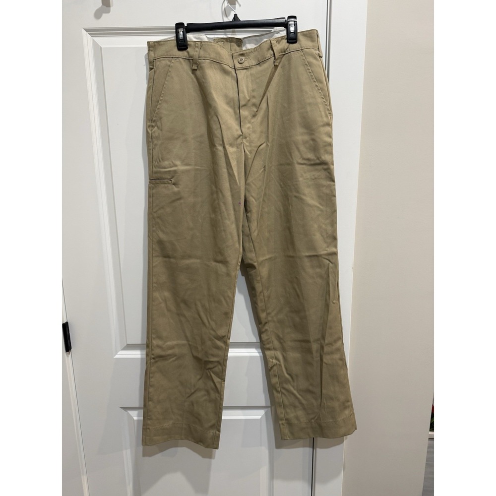 Red Kap Work Pants Mens 36x37 Khaki Industrial Uniform PT2CKH0 Straight Leg USA